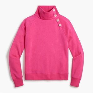 J.Crew Wide Button-Collar Pullover Sweatshirt in Cloudspun Fleece Size Small